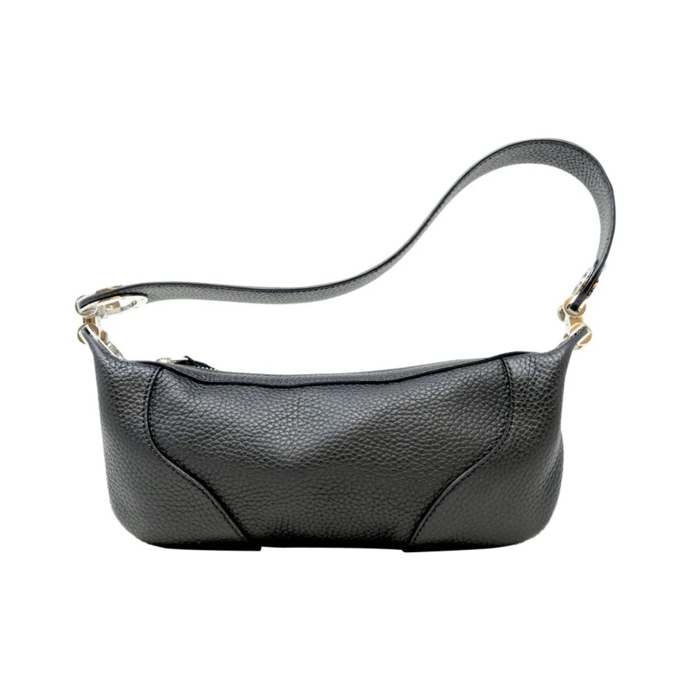 BY FAR Mini Amira Black Grained Leather & Silver Shoulder Bag - Picture 8 of 8